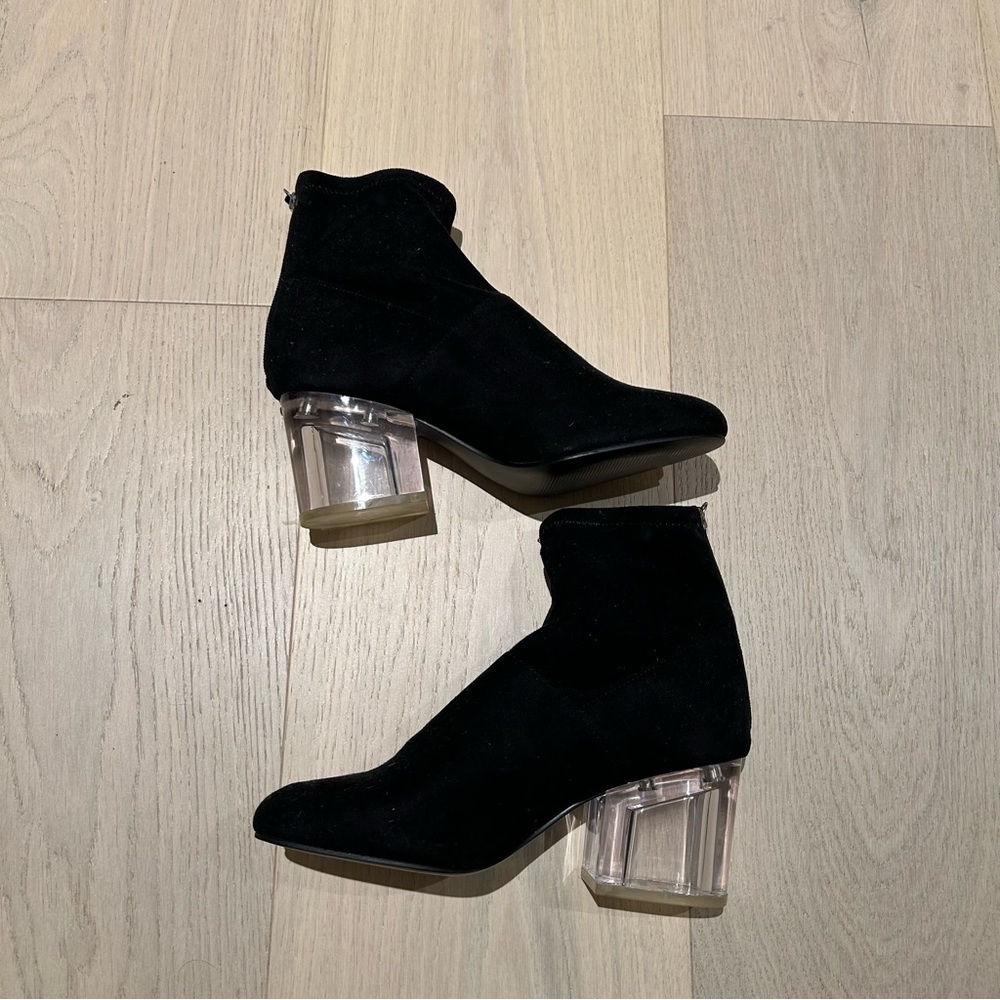 Steve Madden Lusty Clear Block Heel Boots